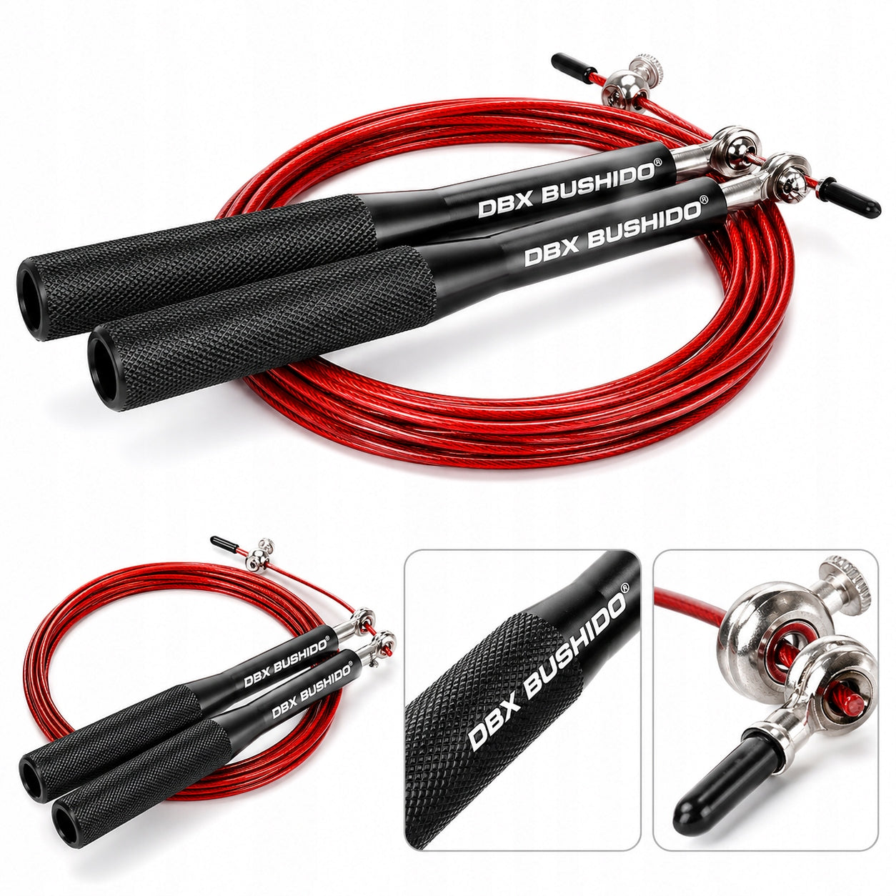 JUMP ROPE ALUMINUM FAST STEEL ROPE 3M FITNESS TRAINING BOXING BUSHIDO