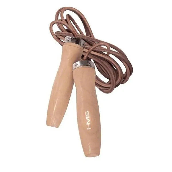 JUMP ROPE LEATHER+ WOODEN HANDLE SK07 HMS Rope length 270 cm