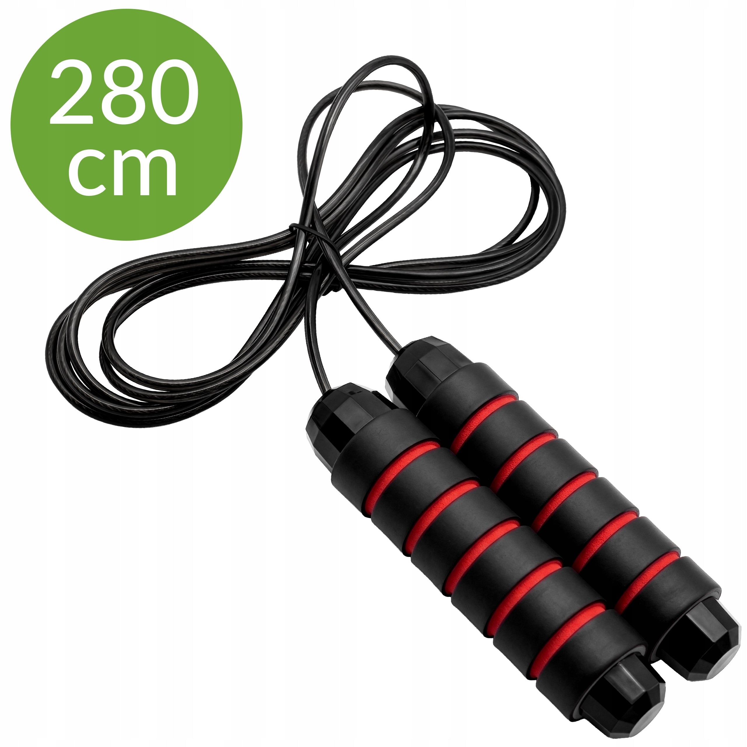 JUMP ROPE PROFESSIONAL BOXING WITH BEARINGS ADJUSTABLE FITNESS TRAINING Manufacturer code SKAKANKA Z ŁOŻYSKAMI 280CM REGULOWANA CZARNA