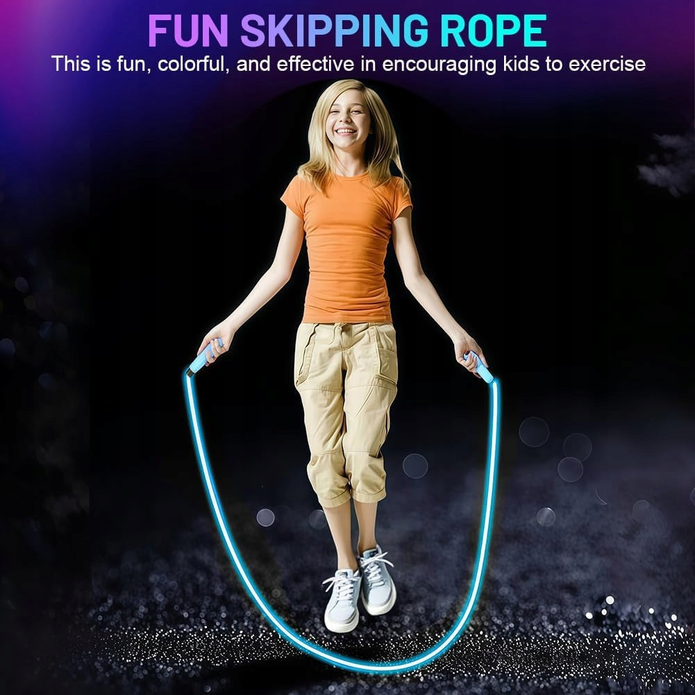 JUMP ROPE SPEED ROPE LED ADJUSTABLE 280 CM FITNESS TRAINING Color multicolor