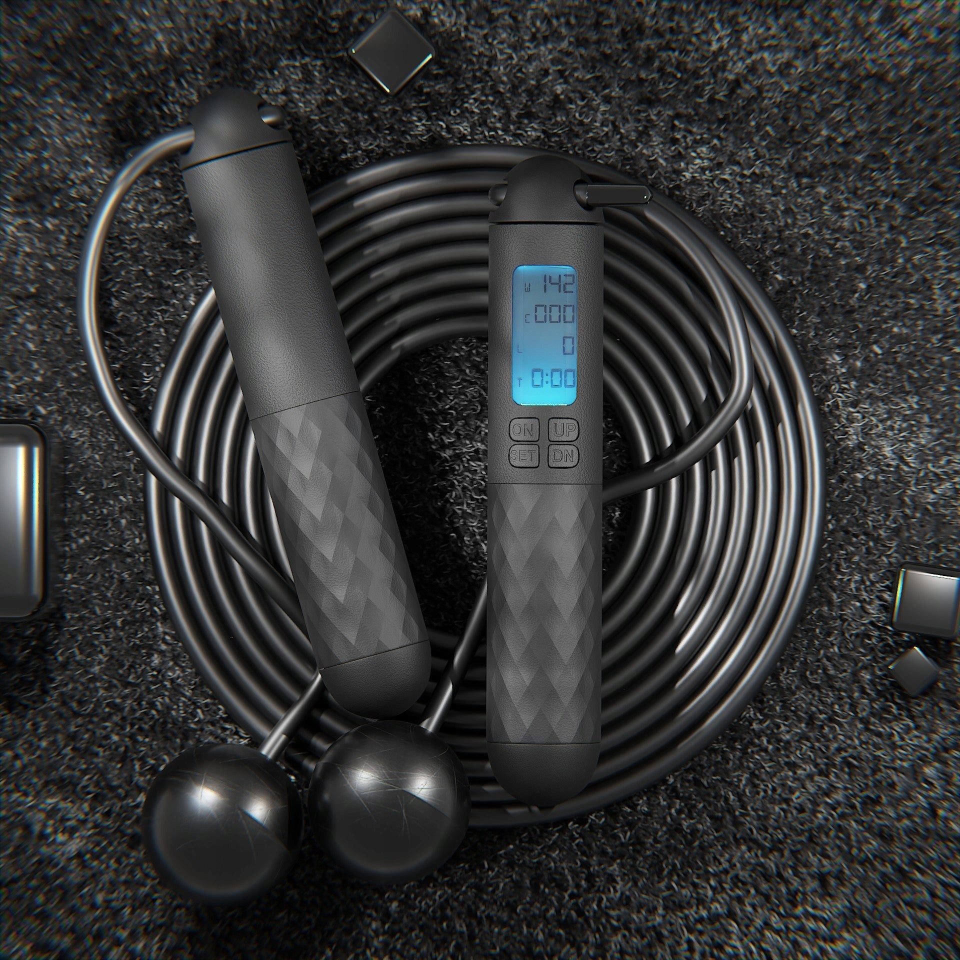JUMP ROPE WITH BALLS LOAD COUNTER LCD LED ADJUSTMENT 280CM CROSSFIT FIT Model SKAKANKA Z KULKAMI OBCIĄŻENIEM 280CM CROSSFIT