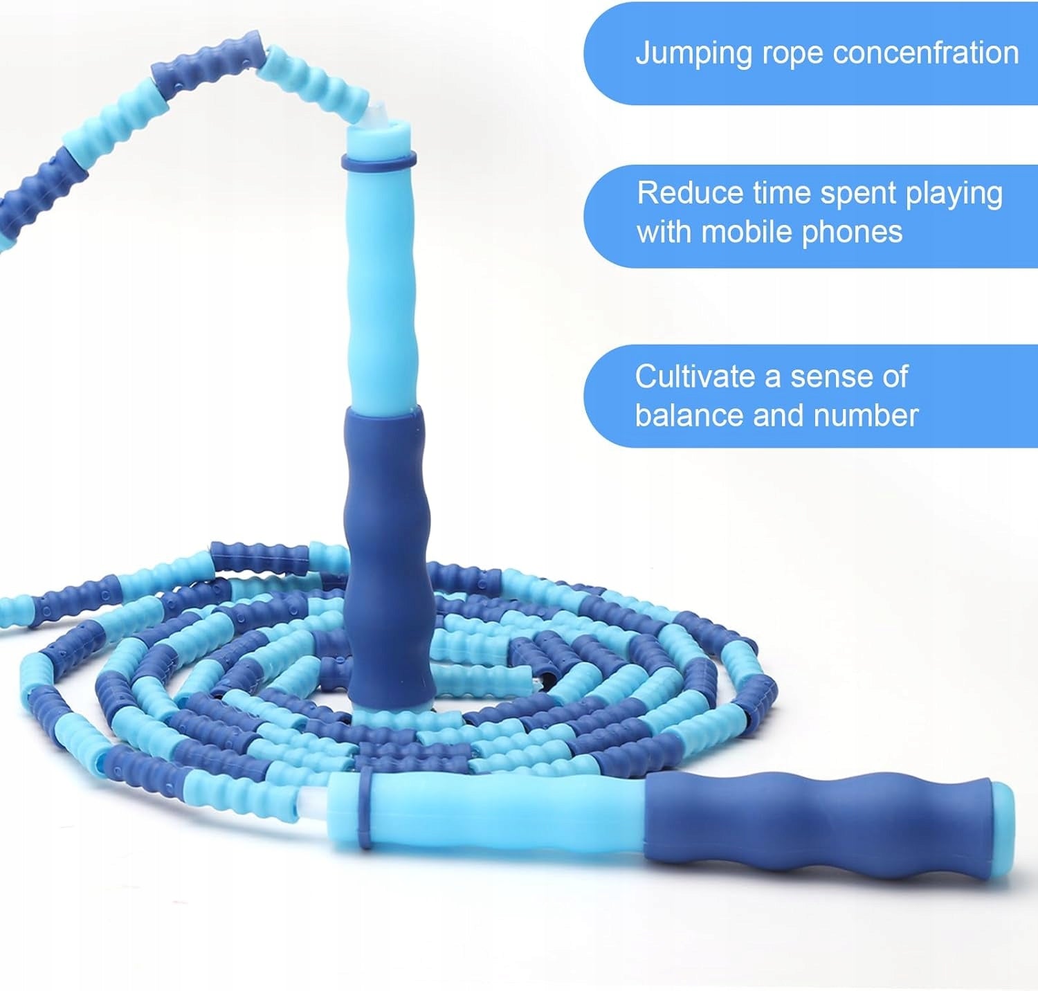 JUMP ROPE WITH BEADS 2,8M ADJUSTABLE NON-SLIP SET OF 2 Manufacturer code SKAKANKA KORALIKAMI REGULOWANA FITNESS S