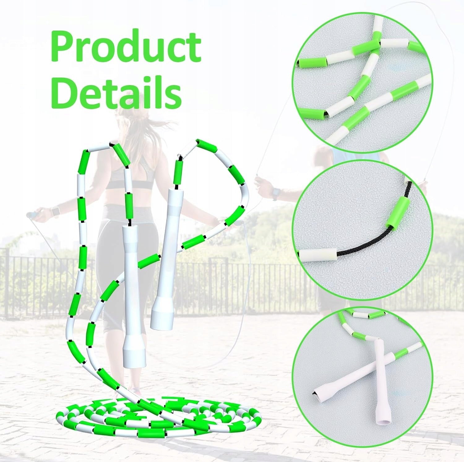 JUMP ROPE WITH BEADS 3M ADJUSTABLE UNBREAKABLE ANTI-TANGLE Brand no brand