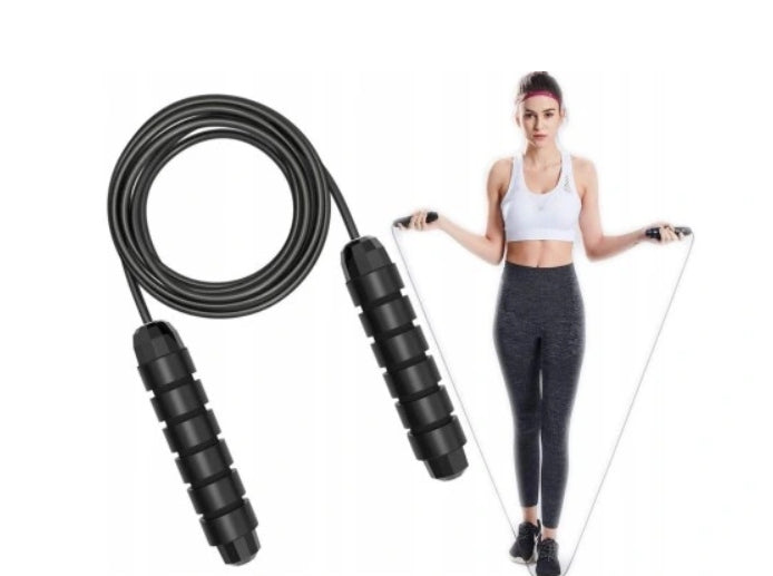 JUMP ROPE WITH BEARINGS CROSSFIT FITNESS BOXING ADJUSTABLE 3 M BLACK Manufacturer code jr-02