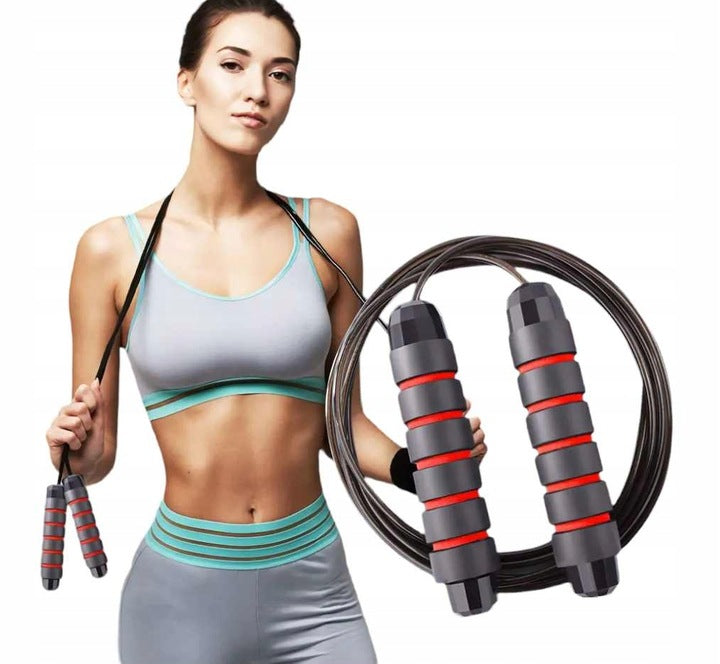 JUMP ROPE WITH BEARINGS CROSSFIT FITNESS BOXING ADJUSTABLE 3 M RED
