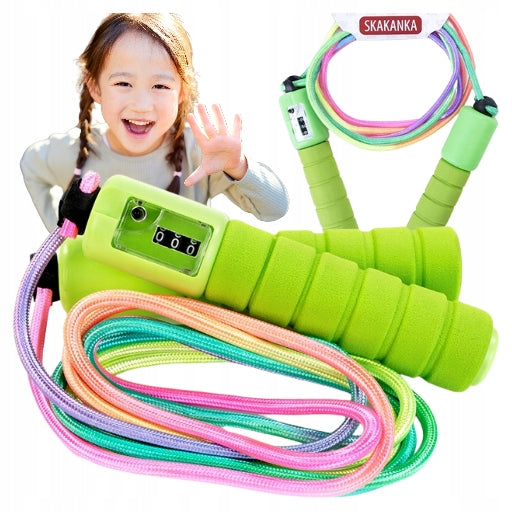 JUMP ROPE WITH COUNTER FOR CHILDREN STRING ADJUSTABLE SPORTS 242CM Manufacturer code Skakanka sznurowa z licznikiem