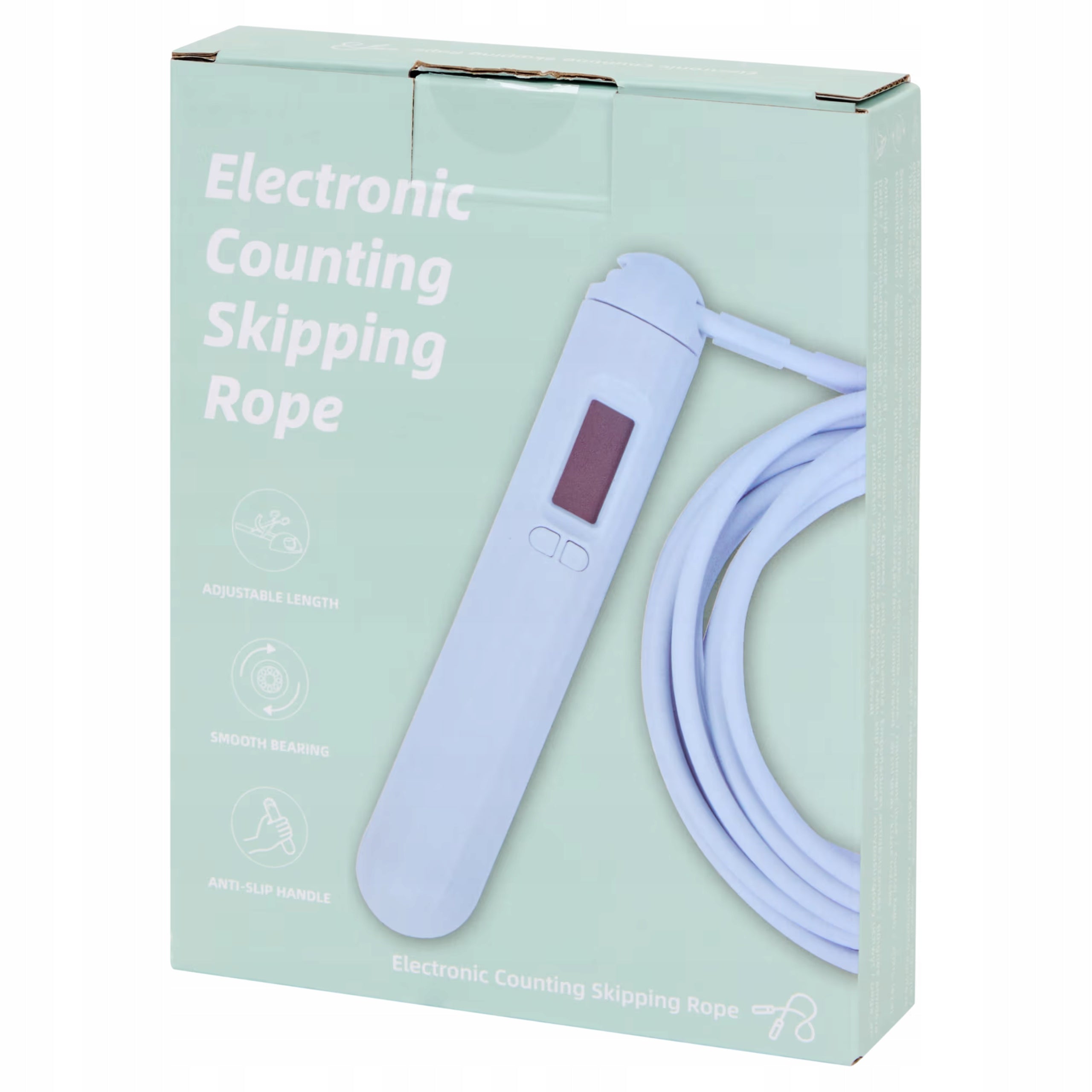 JUMP ROPE WITH COUNTER PROFESSIONAL ADJUSTABLE CARDIO FITNESS INTELLIGENT Manufacturer code skakanka z wyświetlaczem niebieska trening