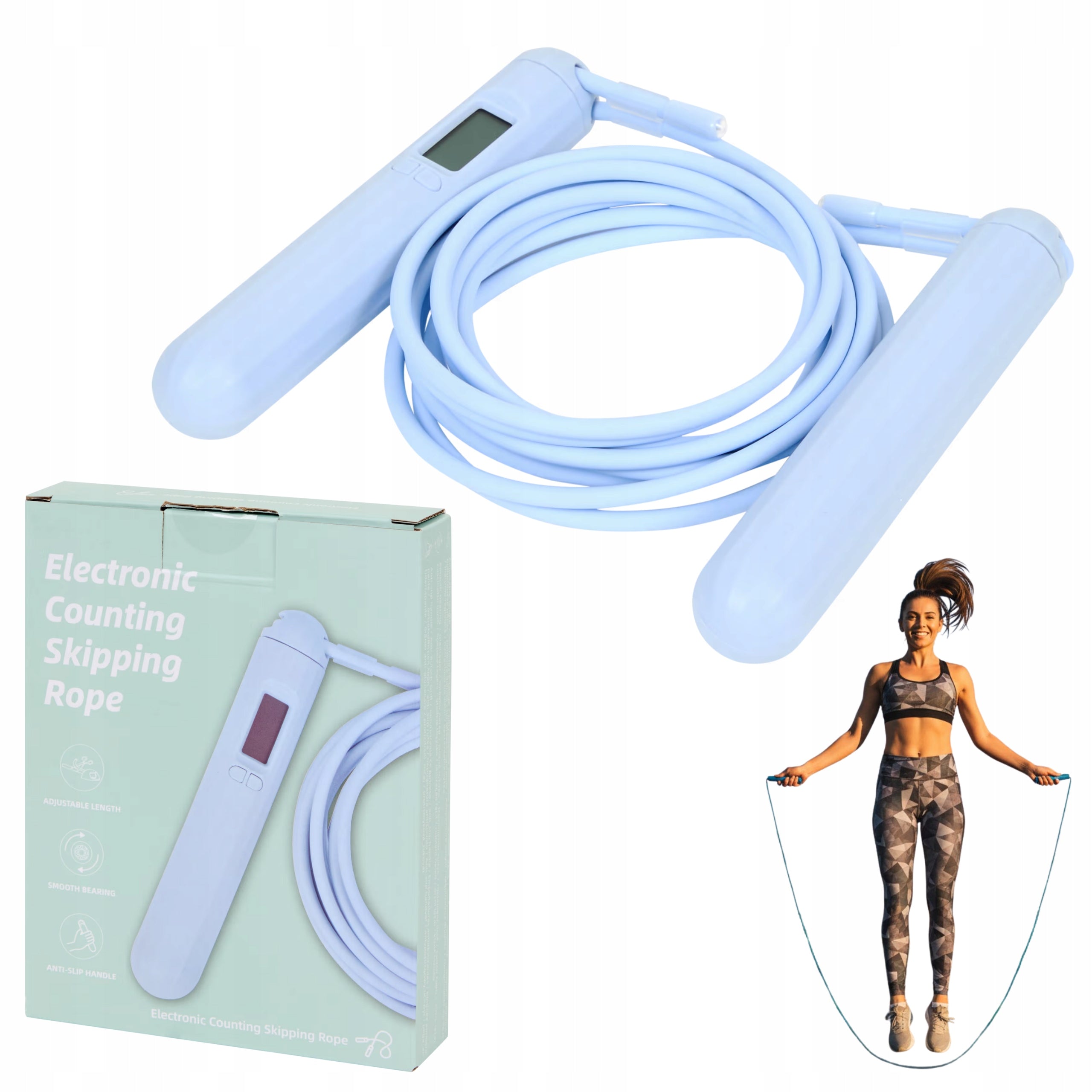 JUMP ROPE WITH COUNTER PROFESSIONAL ADJUSTABLE CARDIO FITNESS INTELLIGENT