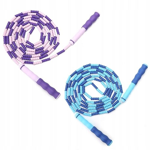 JUMP ROPE WITH FITNESS BEADS WITHOUT TANGLING ADJUSTABLE FOR CHILDREN 2 PCS.
