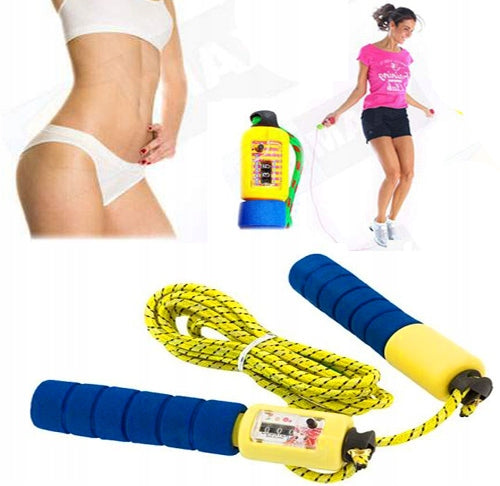 JUMP ROPE WITH JUMP COUNTER 250CM ADJUSTABLE STRING FITNESS Rope length 250 cm