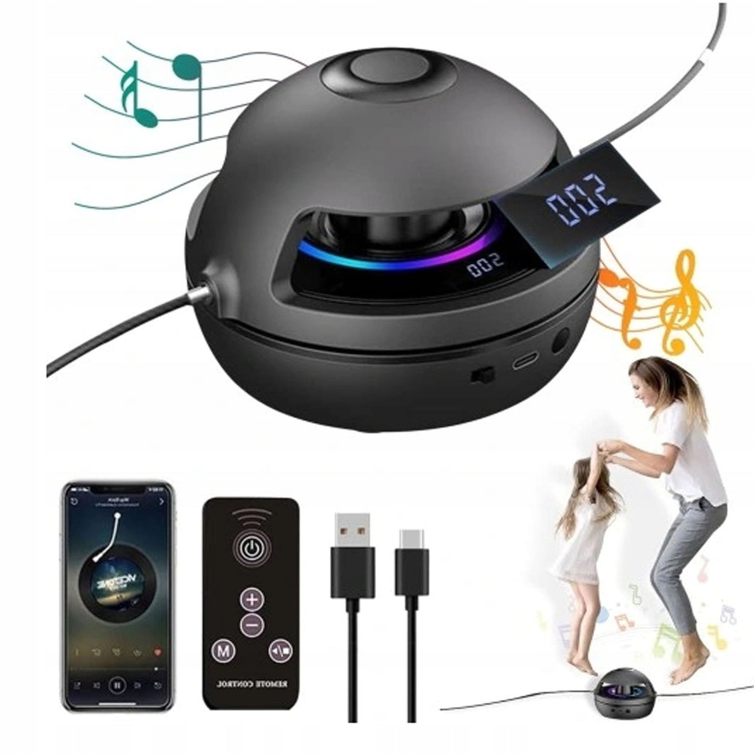 JUMP ROPE WITH LED COUNTER AUTOMATIC BLUETOOTH AND MUSIC FUNCTION Packaging status original