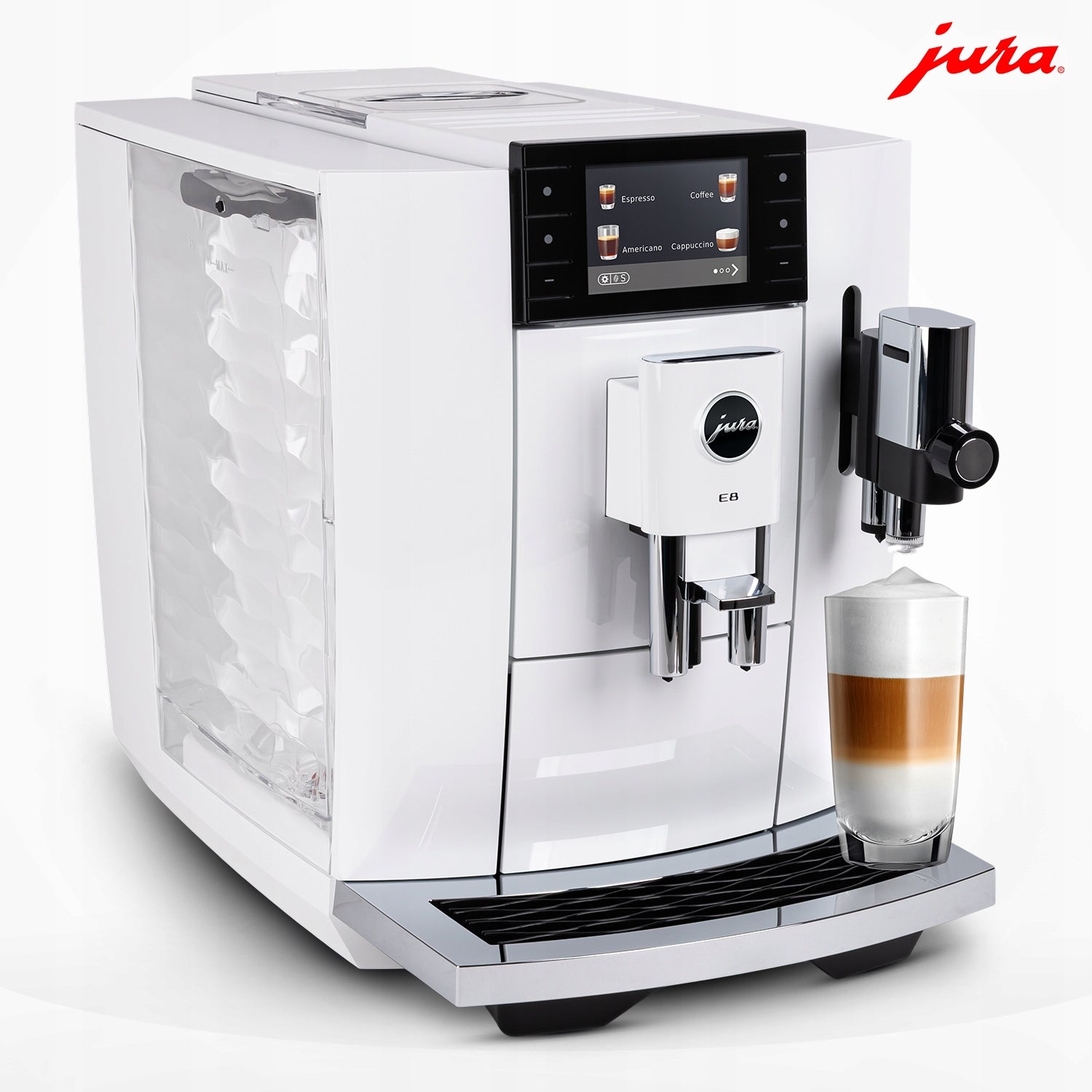 JURA AUTOMATIC PRESSURE COFFEE MAKER E8 1450W 15BAR 27 SPECIALTIES Manufacturer code EKSPRES CIŚNIENIOWY AUTOMATYCZNY JURA E8