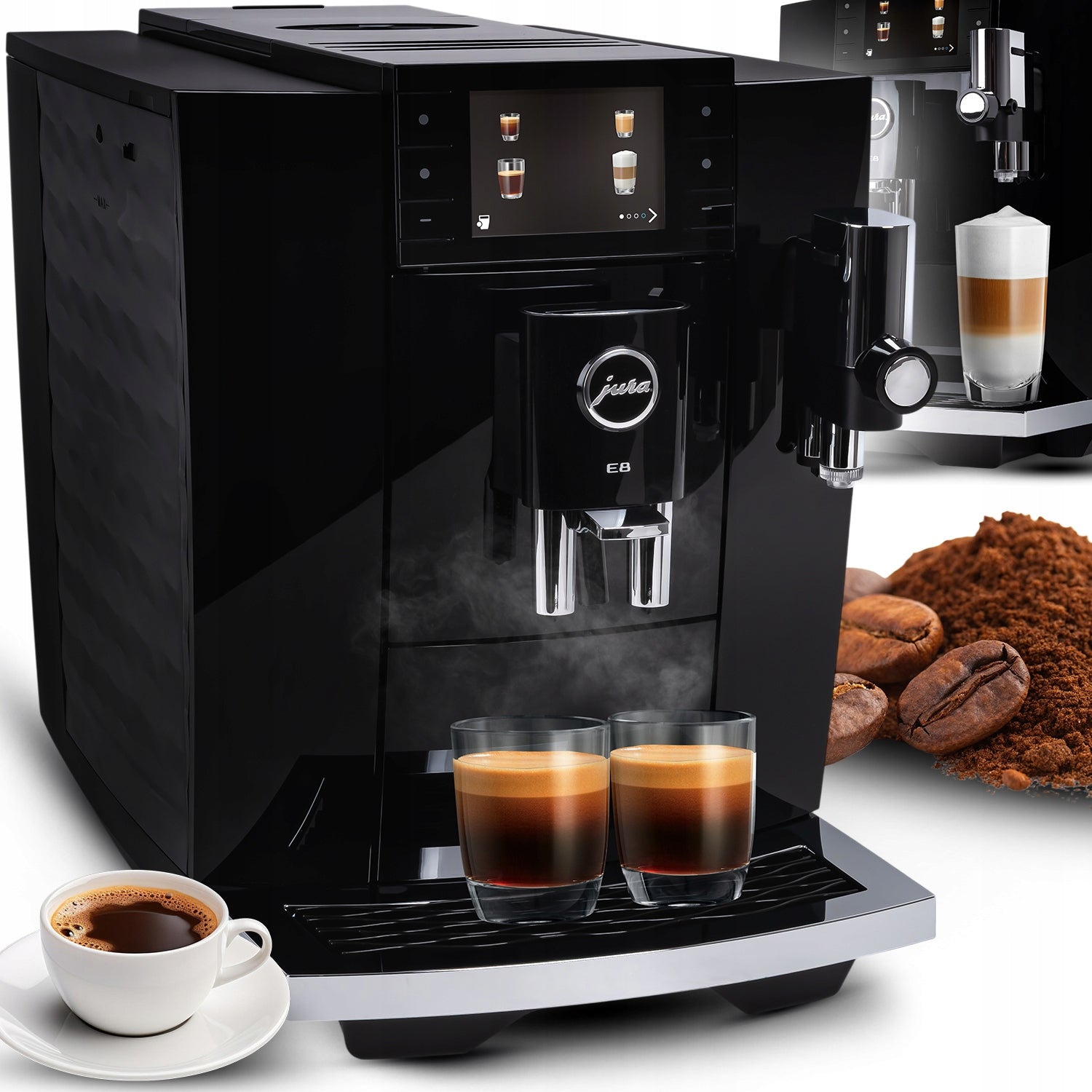 JURA AUTOMATIC PRESSURE COFFEE MAKER E8 1450W 15BAR 27 SPECIALTIES