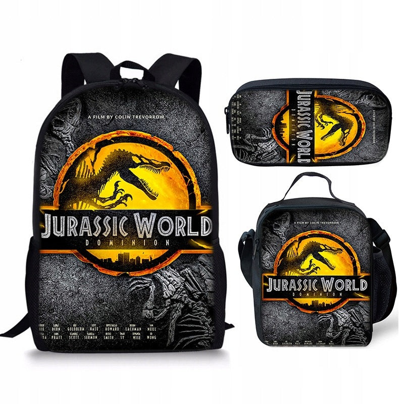 JURASSIC PARK WORLD SCHOOL BACKPACK SET A4 PENCIL CASE BAG high quality