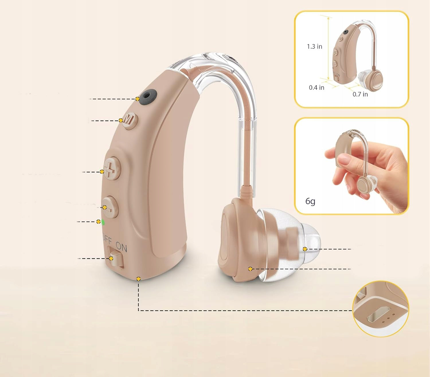 JYYRC VHP-1710 Hearing Aid Rechargeable 4 Noise Cancelling Modes Manufacturer of a medical device Ni