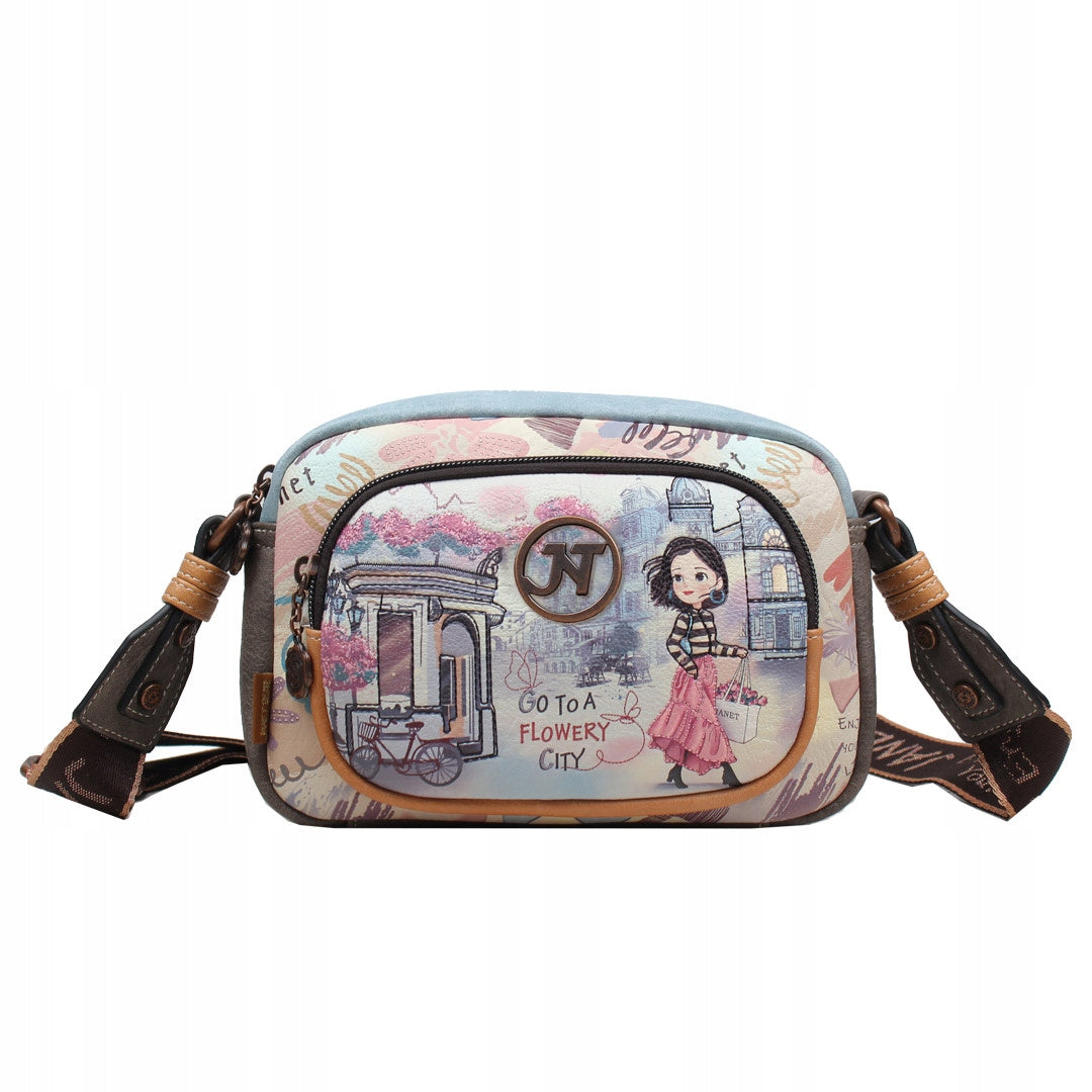 Janet Denese: FLOWER CITY - Bag small round pocket, J-013C