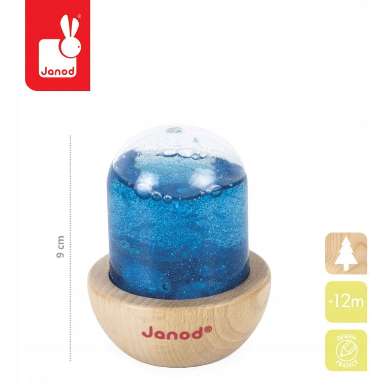 Janod Sensory Snowball Shiny with Glitter Blue 12 m+ Manufacturer code J05299