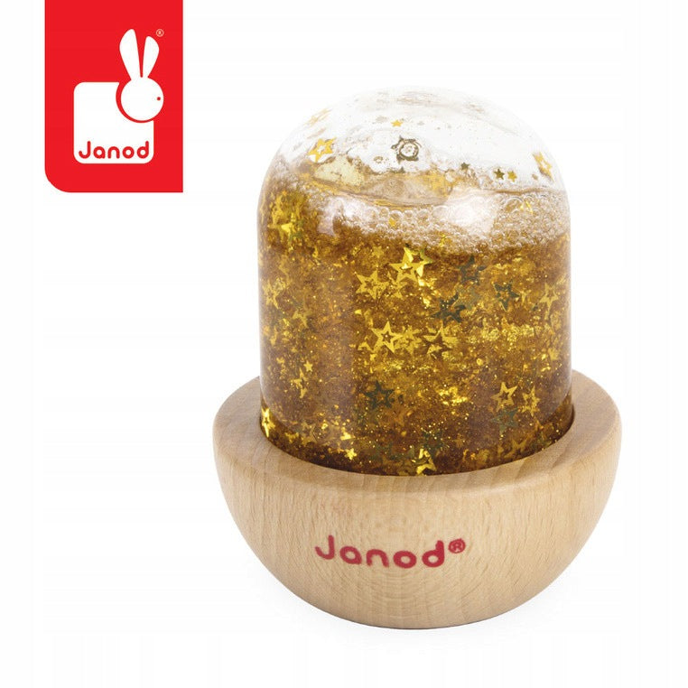 Janod Sensory snowball with glitter yellow 12m+