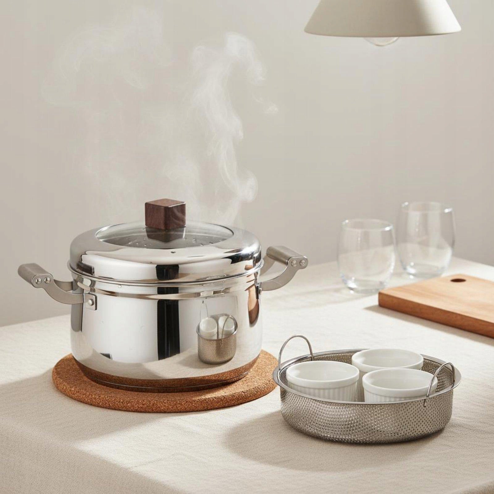 Japanese Steam Rice Cooker Composite Bottom Stainless Steel 22CM Packaging status original