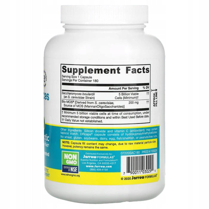 Jarrow Formulas Saccharomyces Boulardii + MOS PROBIOTYK DIGESTION 180k Manufacturer code 25022