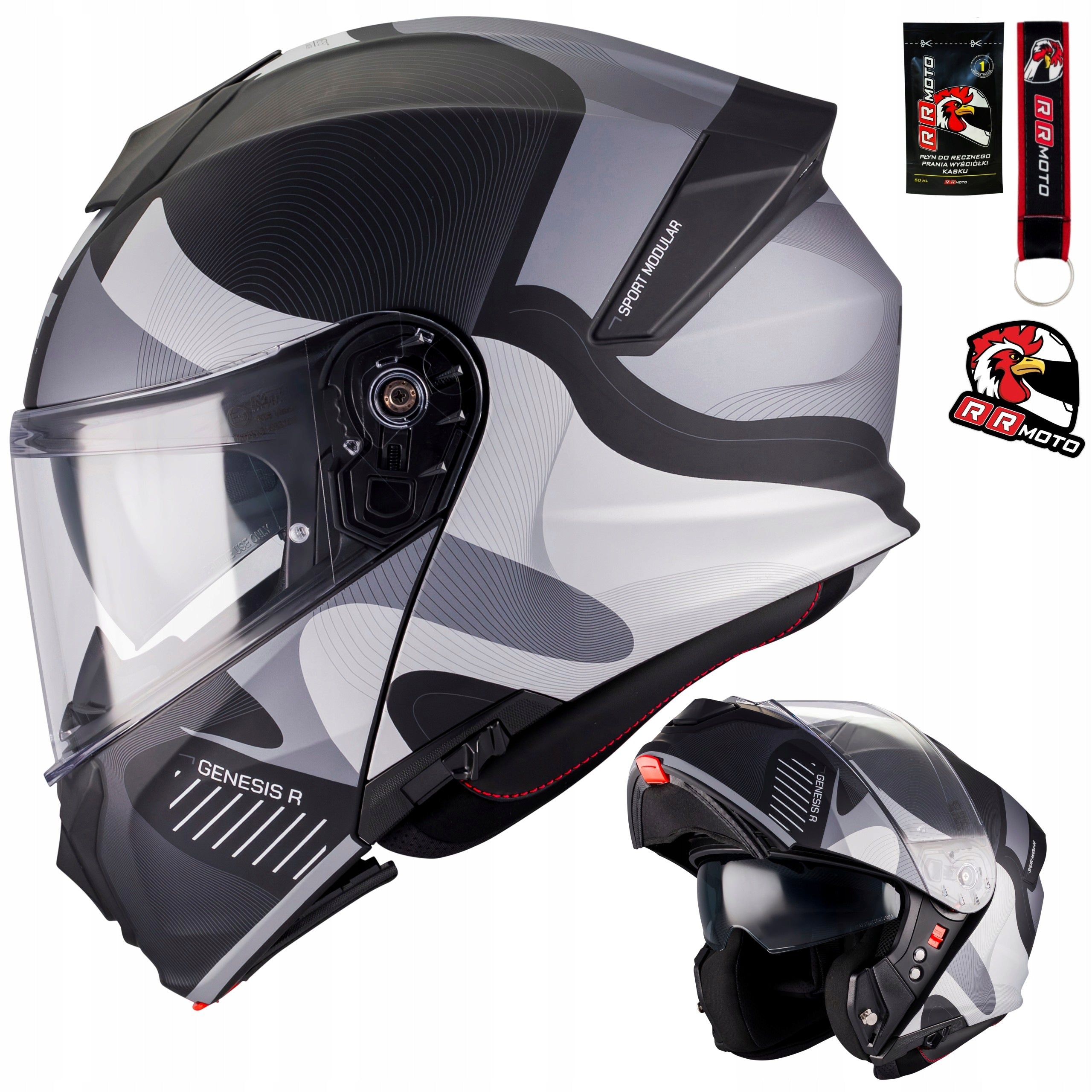 Jaw helmet ECE 22.06 MT GENESIS R SV LANCER black grey Blenda FREEBIES