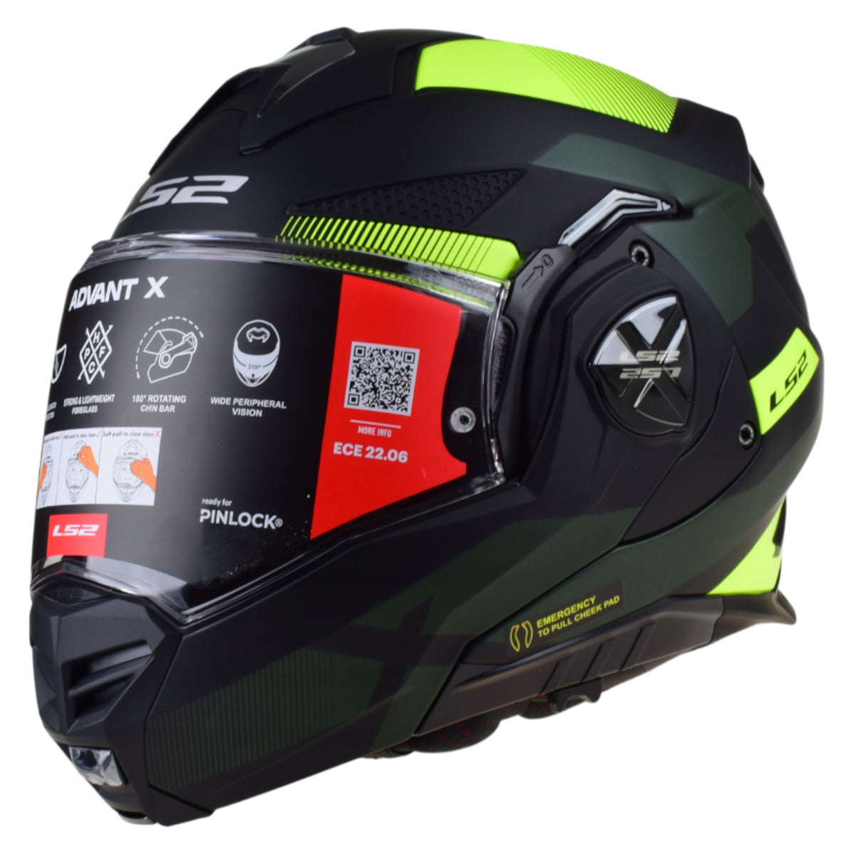 Jaw helmet LS2 ADVANT FF901 ADVANT X NOVA H-V YELLOW BACKPACK GLASS r.M
