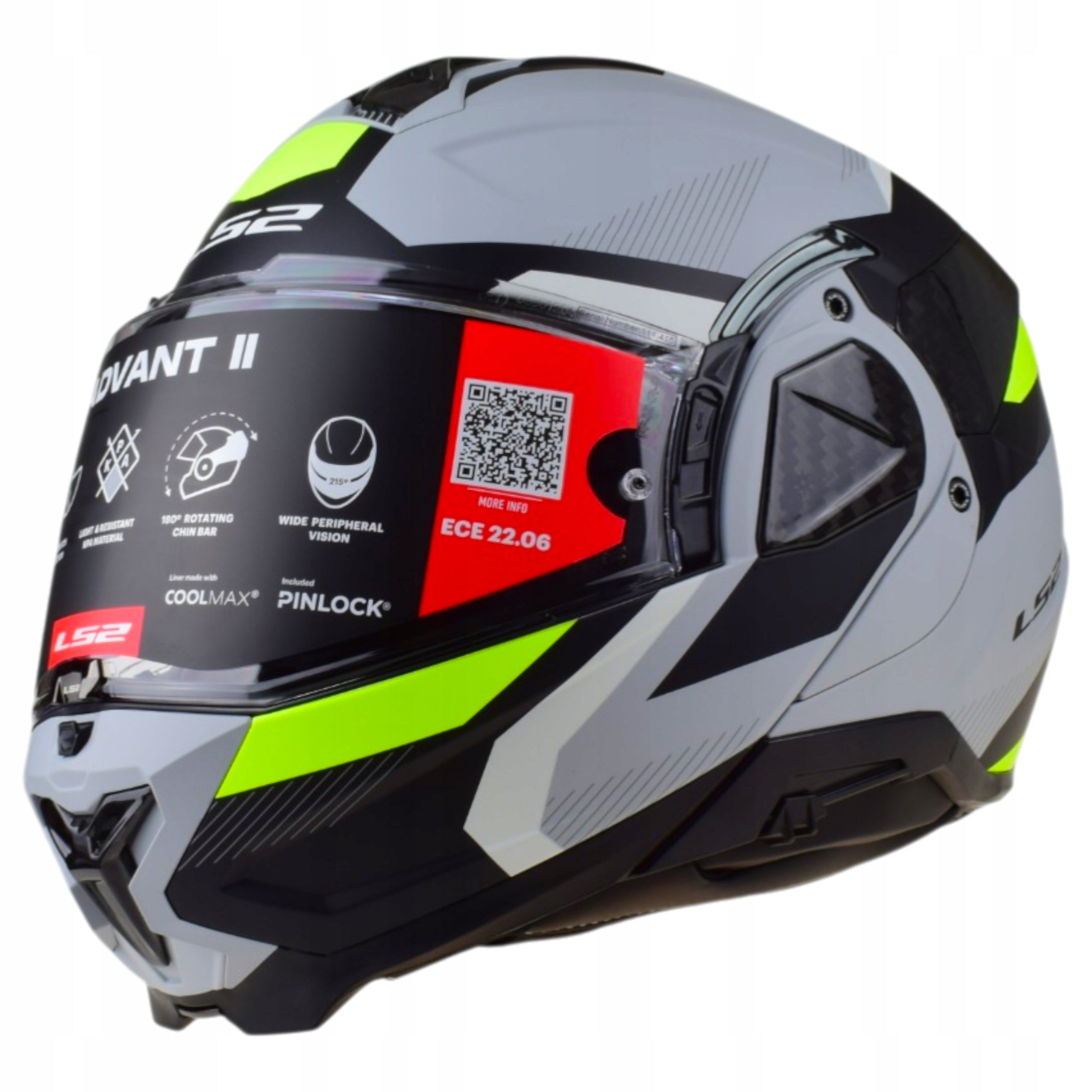 Jaw helmet LS2 FF910 ADVANT II TRIPLE MATT GREY H-V + PINLOCK size. M