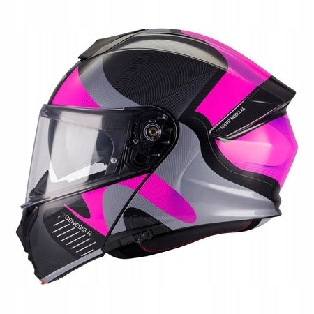 Jaw helmet MT GENESIS R SV LANCER B8 GLOSS black grey pink FREEBIES Size S