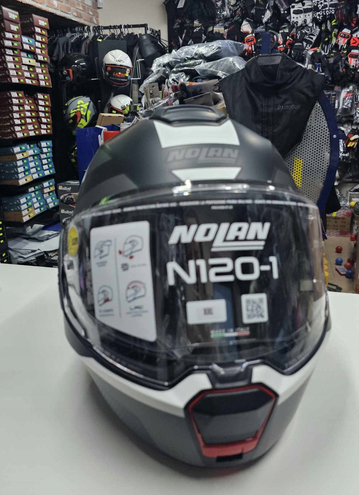 Jaw helmet Nolan N120-1 black/white matt XL Manufacturer's catalog number N1F000690-021-XL
