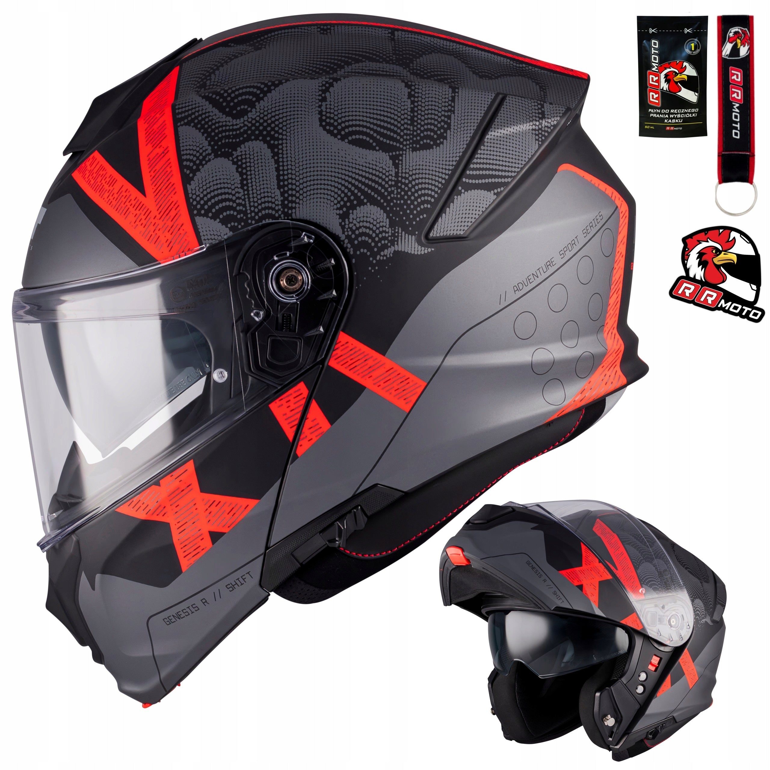 Jaw helmet with Blend MT GENESIS R SV SHIFT B15 MATT red + FREEBIES
