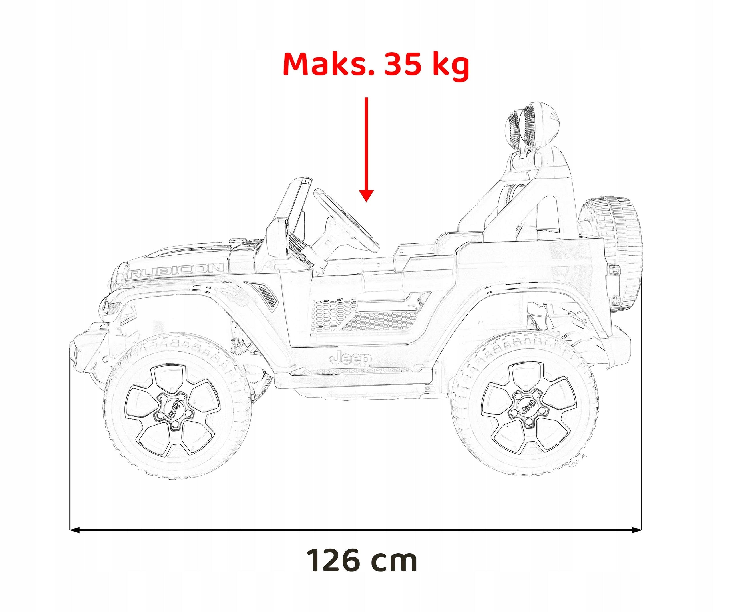 Jeep Wrangler Rubicon Battery Pack for Kids White Pilot Manufacturer code PA.JWR555.BI