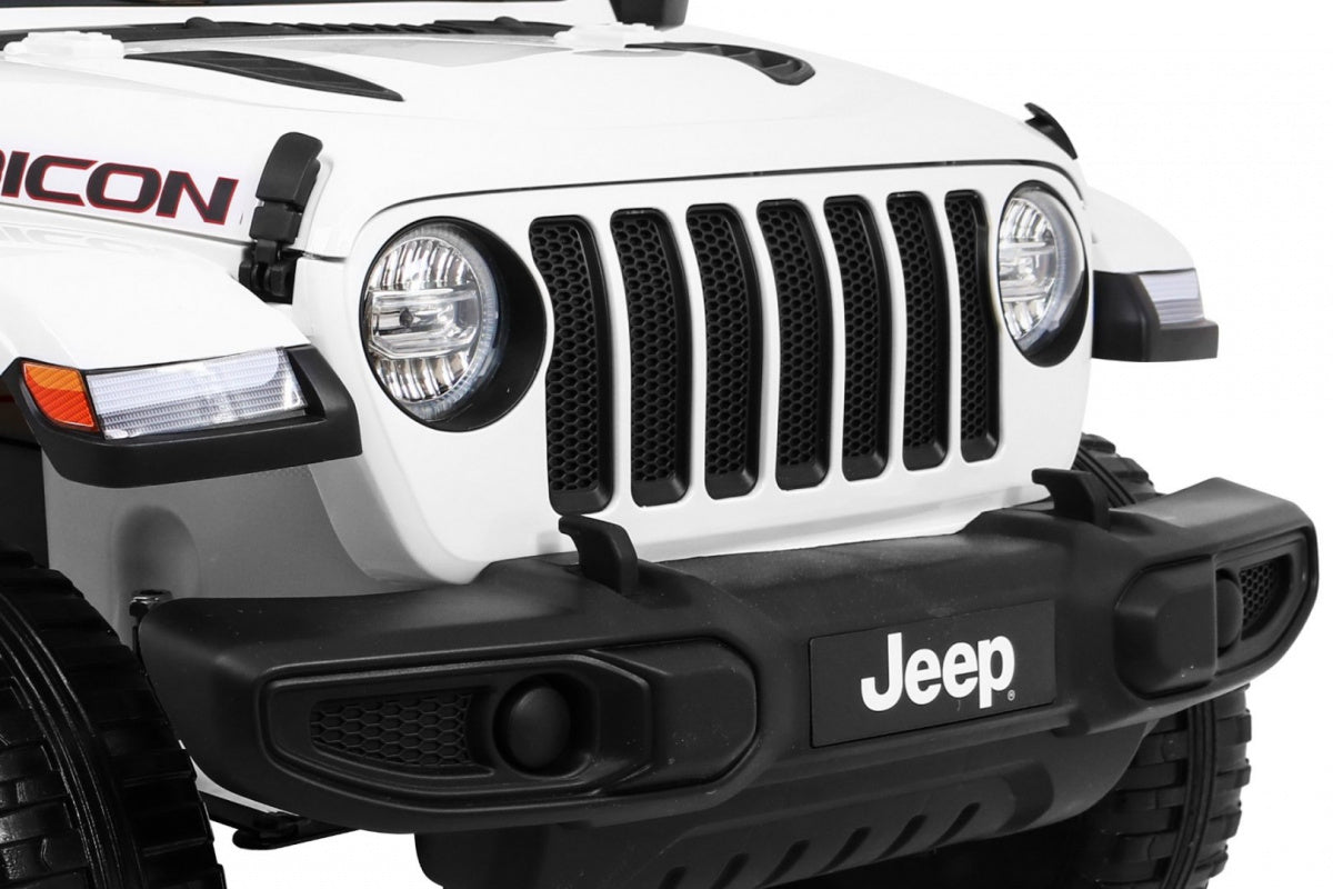 Jeep Wrangler Rubicon Battery Pack for Kids White Pilot Vehicle width 70 cm