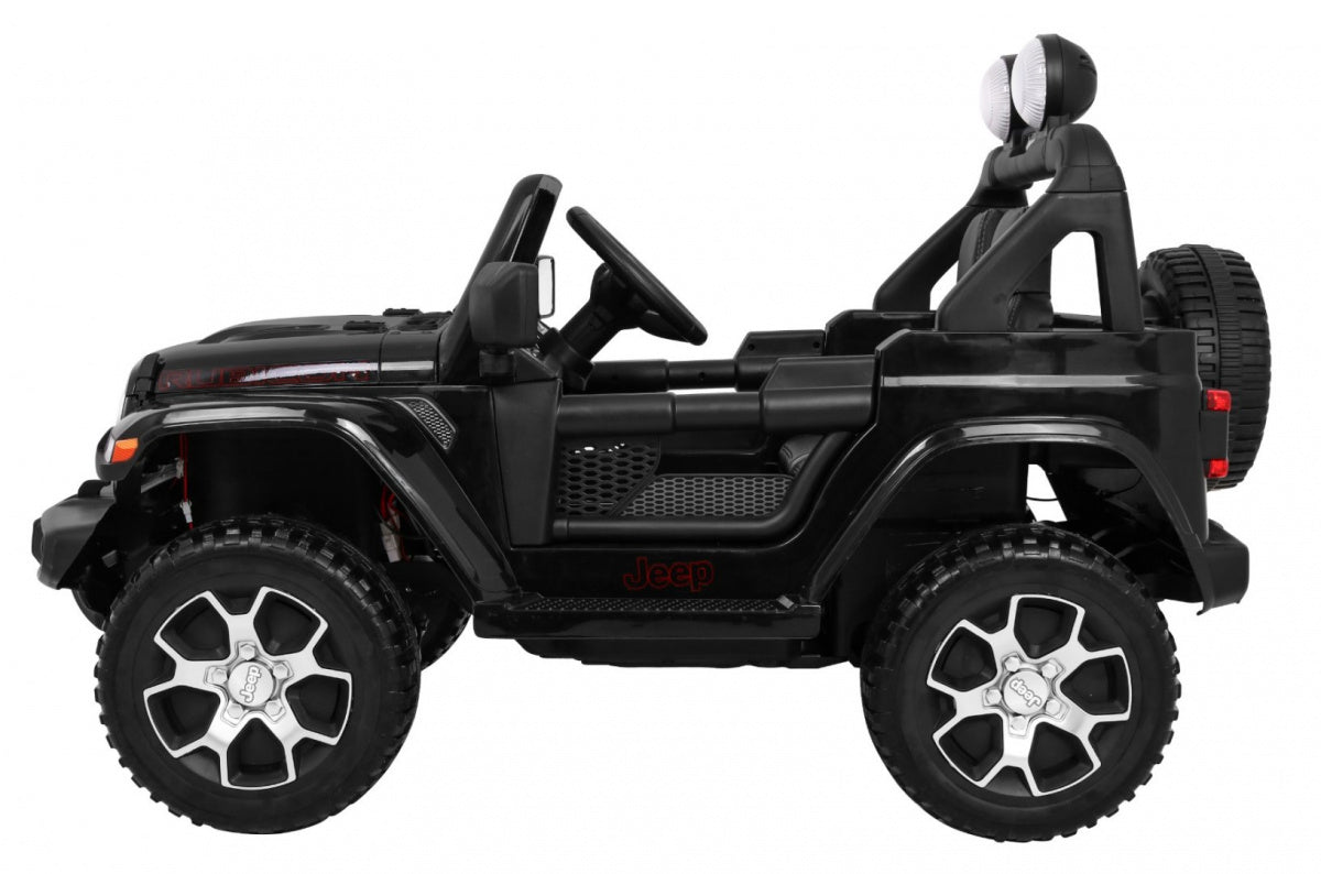 Jeep Wrangler Rubicon Rechargeable Battery Pack for Kids Black Pilot Radio MP3 LED Color black