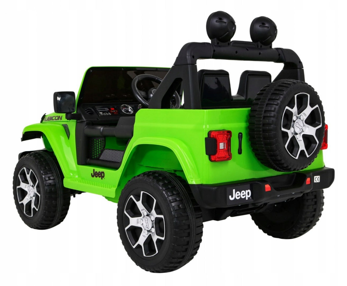 Jeep Wrangler Rubicon Rechargeable Battery for Kids Green Pilot Radio MP3 Kid's age 3＋ years