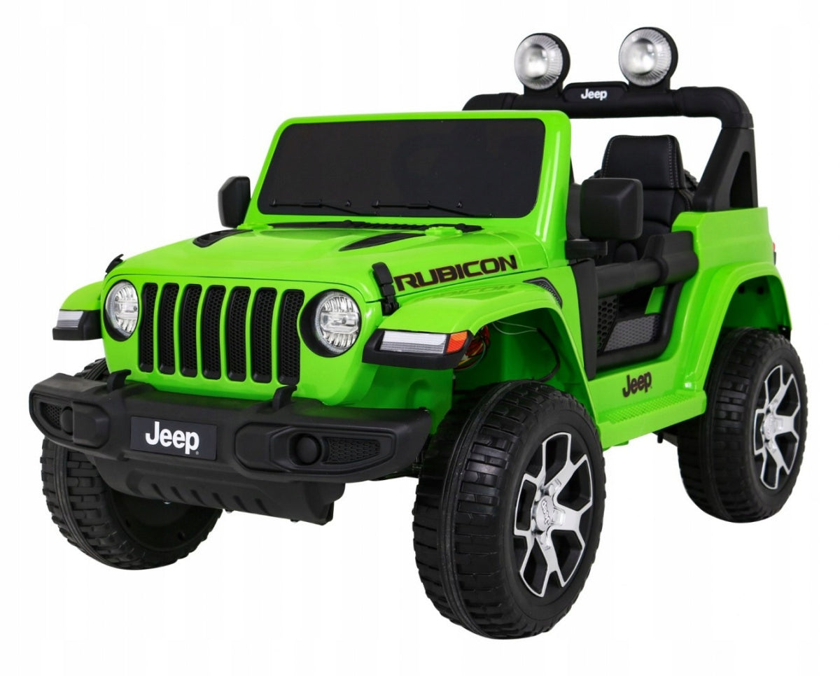 Jeep Wrangler Rubicon Rechargeable Battery for Kids Green Pilot Radio MP3