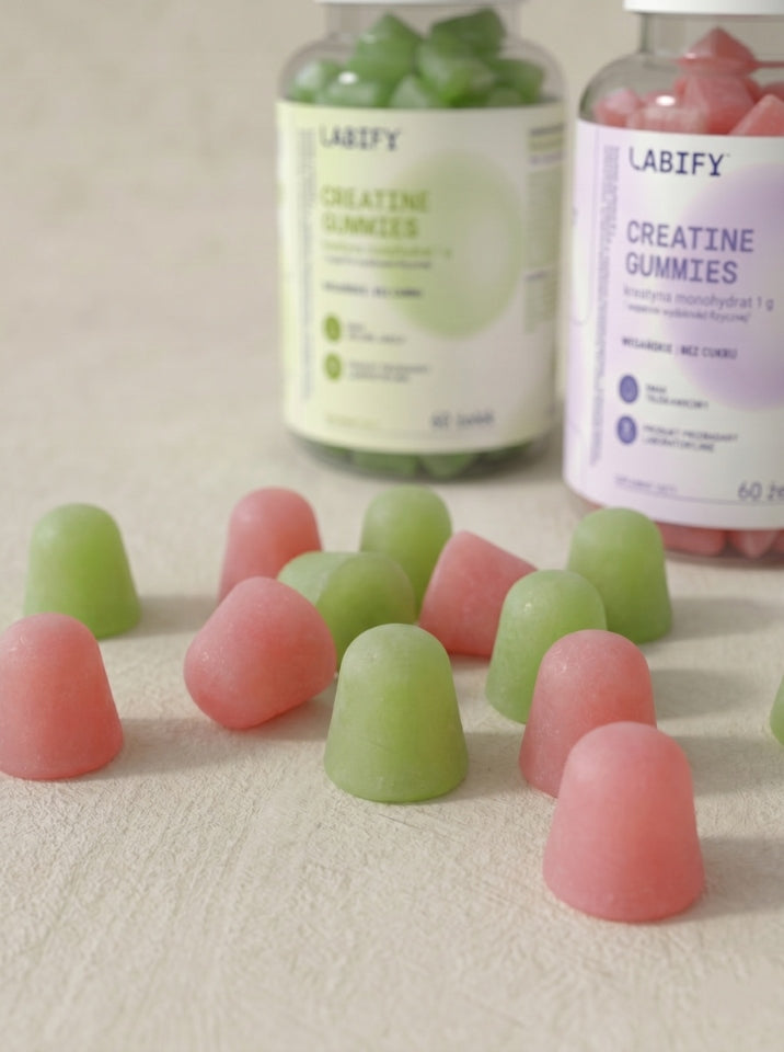 Jelly with creatine green apple Labify Creatine Gummies 1 g 60 jellies Expiration date not specified