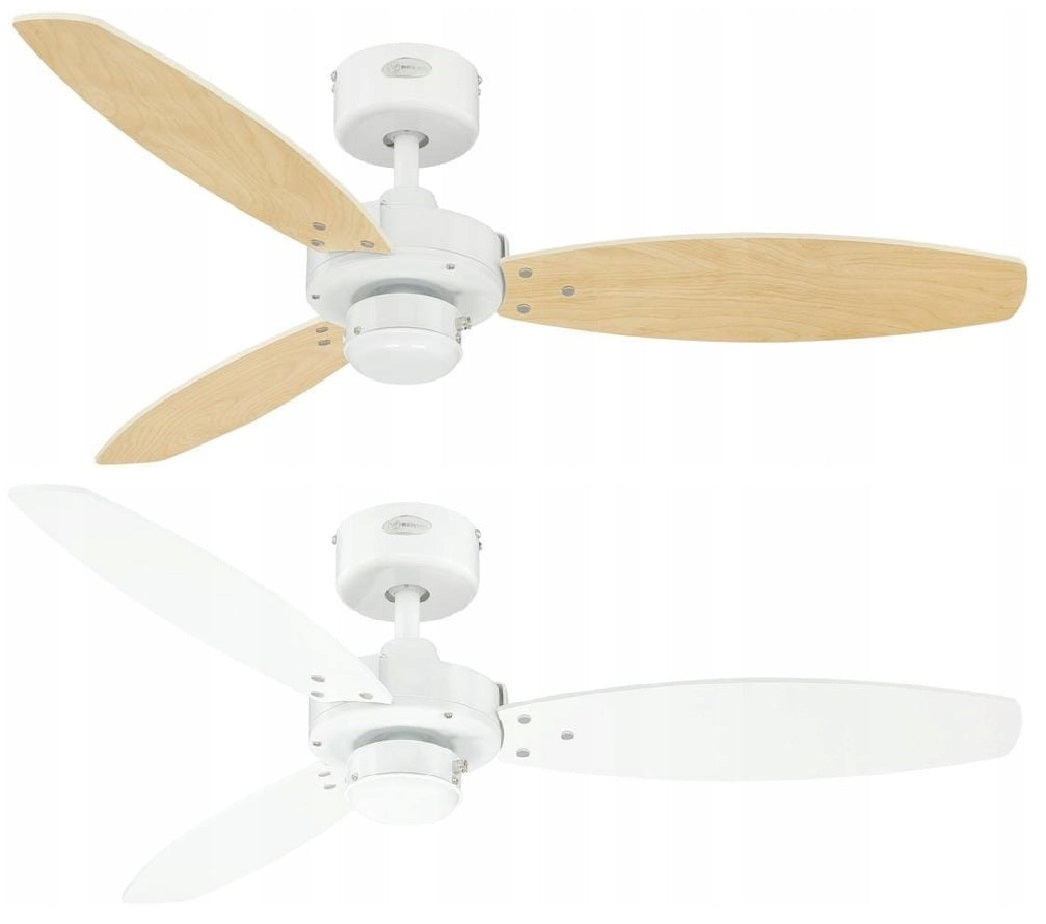 Jet II Ceiling Fan White/Maple 105cm | Windmill, Two Rotation Directions