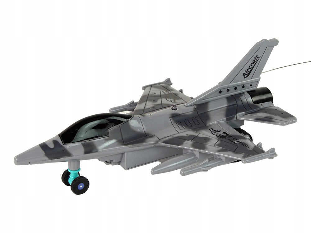Jet Military Fighter Aircraft Remote Controlled RC Grey Lights
