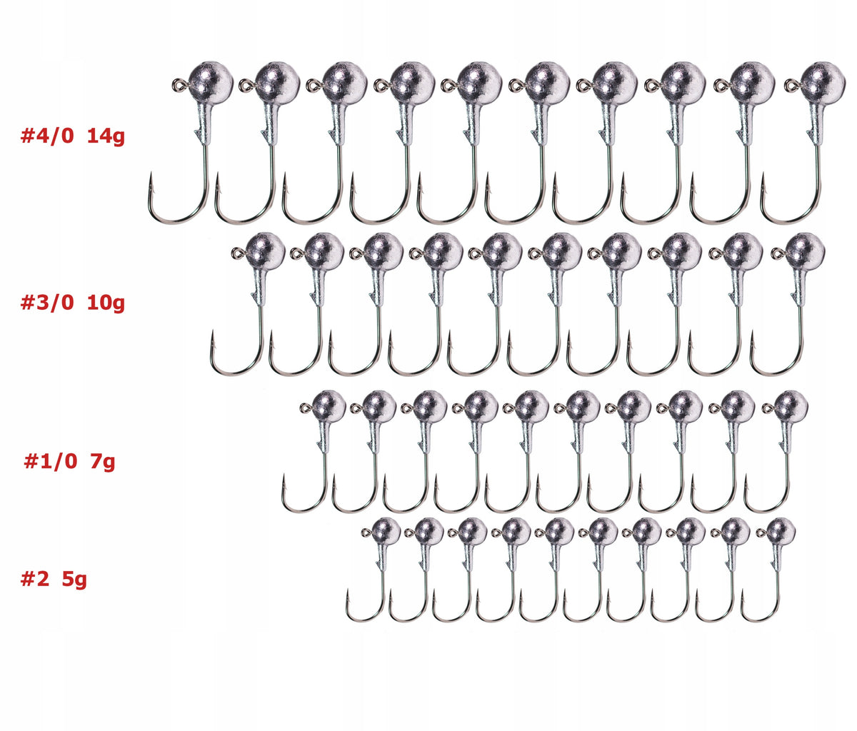 Jig head - Heads 40pcs - 5/7/10/14g - 2-4/0