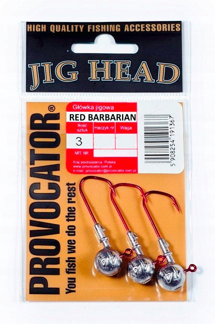 Jig head PROVOCATOR Red Barbarian 4/0 weight 7g op 3pcs Manufacturer code 4/0 7g
