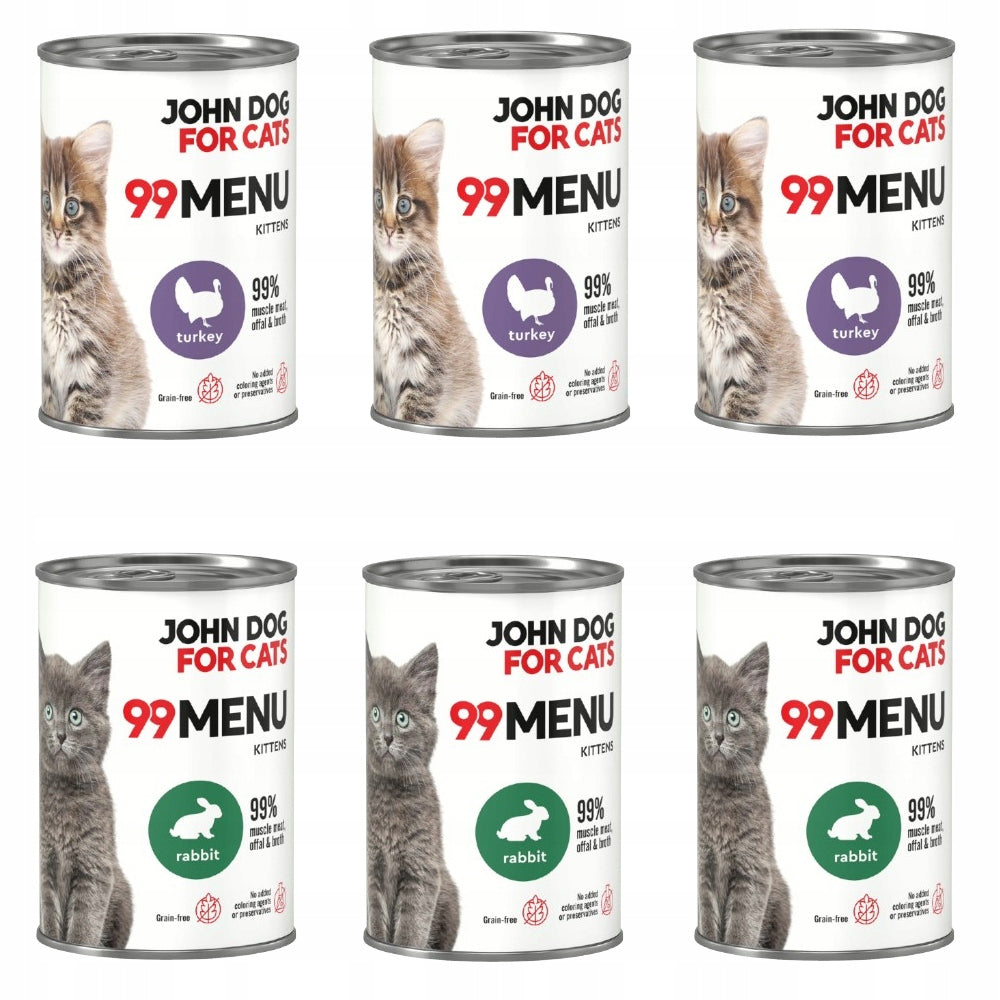 John Dog 99 Menu wet cat food mix 6x 400g