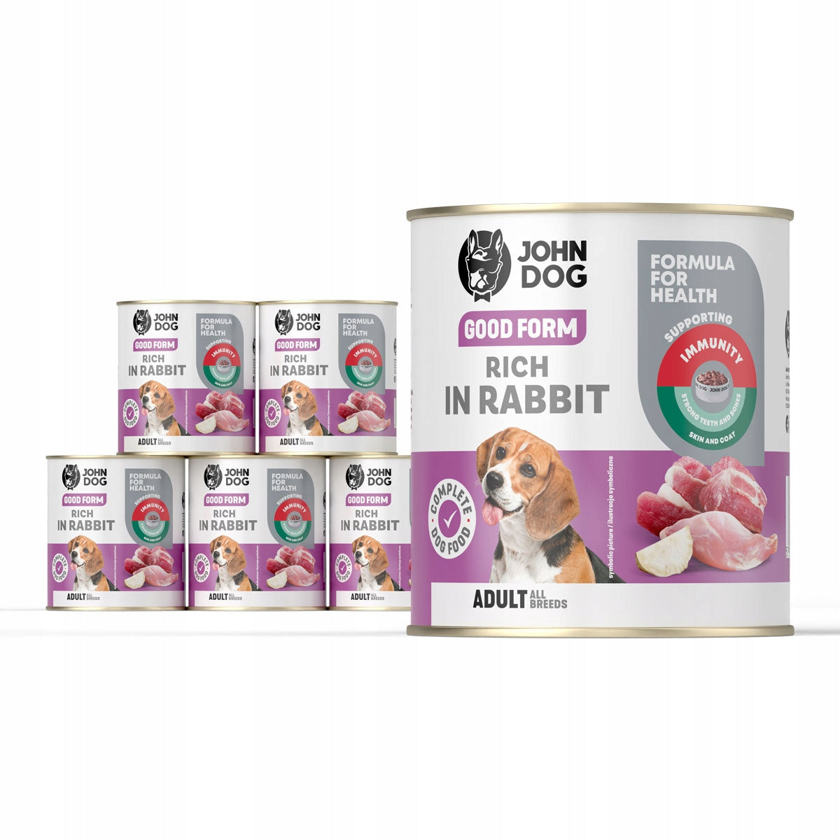 John Dog Good Form Dog Food Rabbit 6x800 g