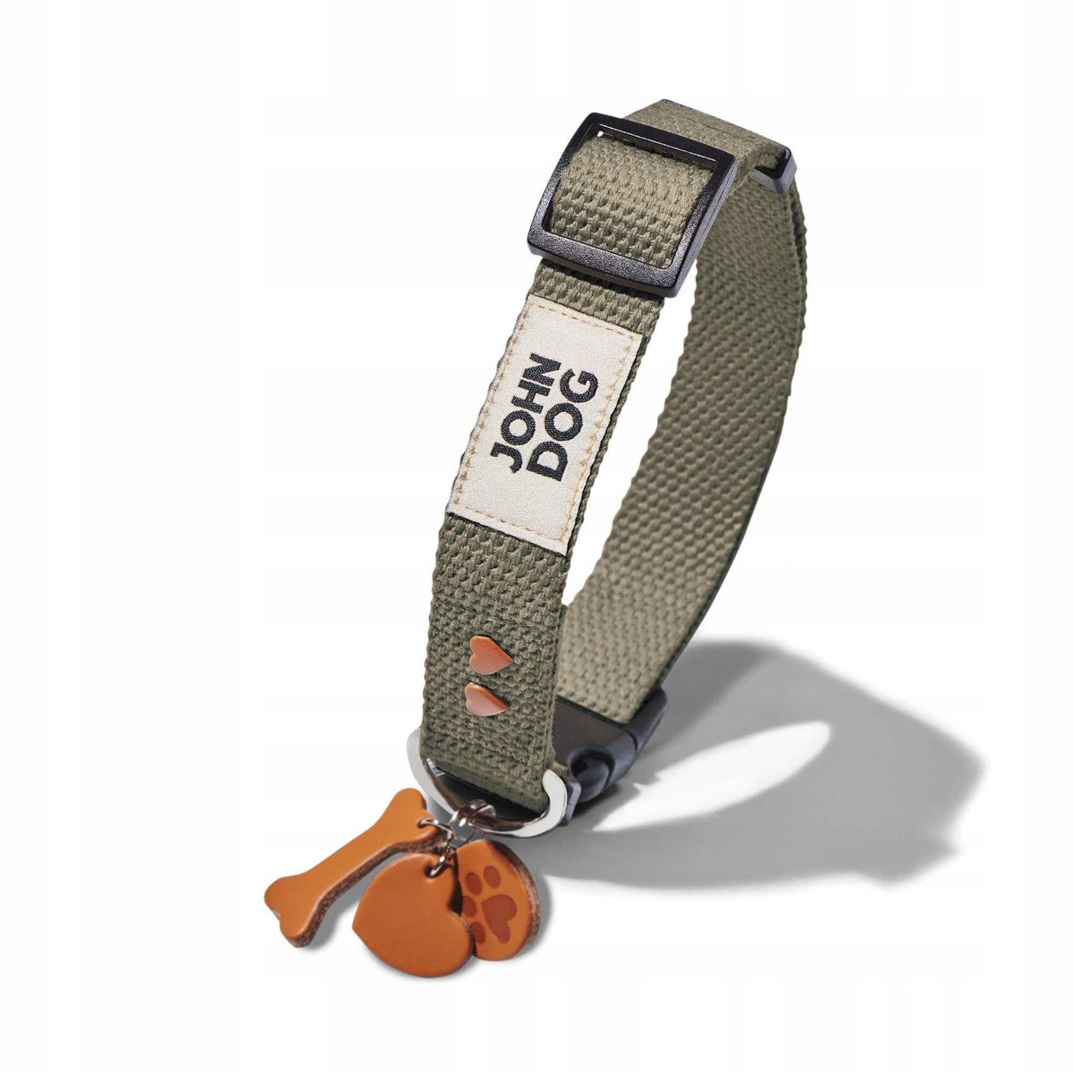 John Dog Manifest collar with dog buckle olive S