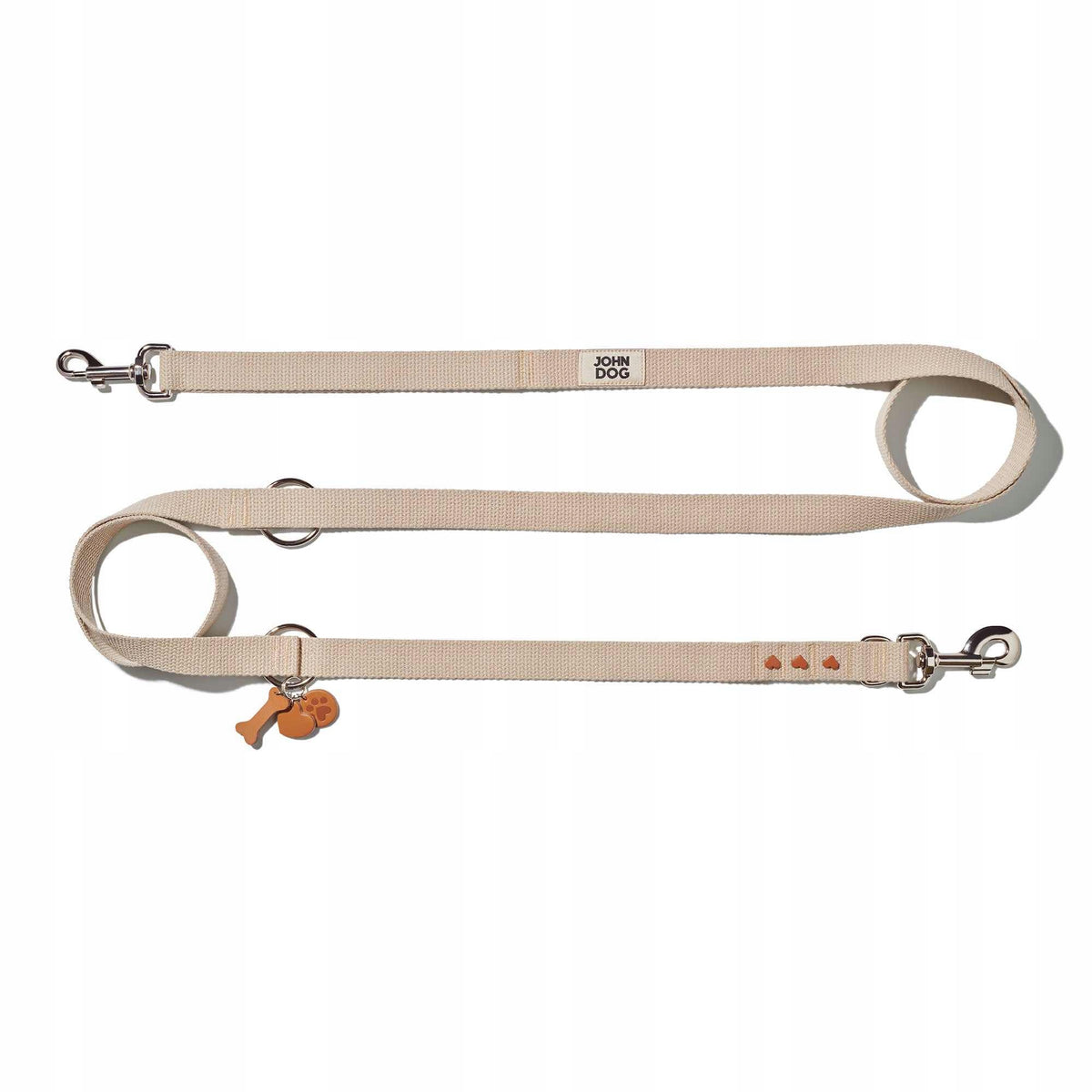 John Dog Manifest leash for dog light beige 1,5 cm