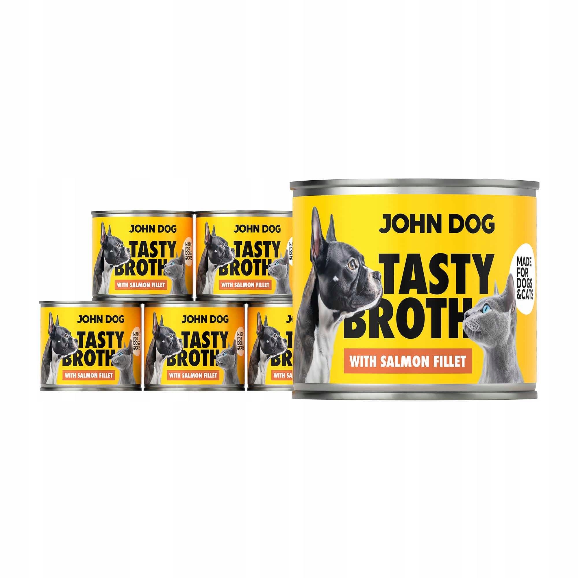 John Dog Tasty Broth - Soup for cat and dog with salmon can 1x140g