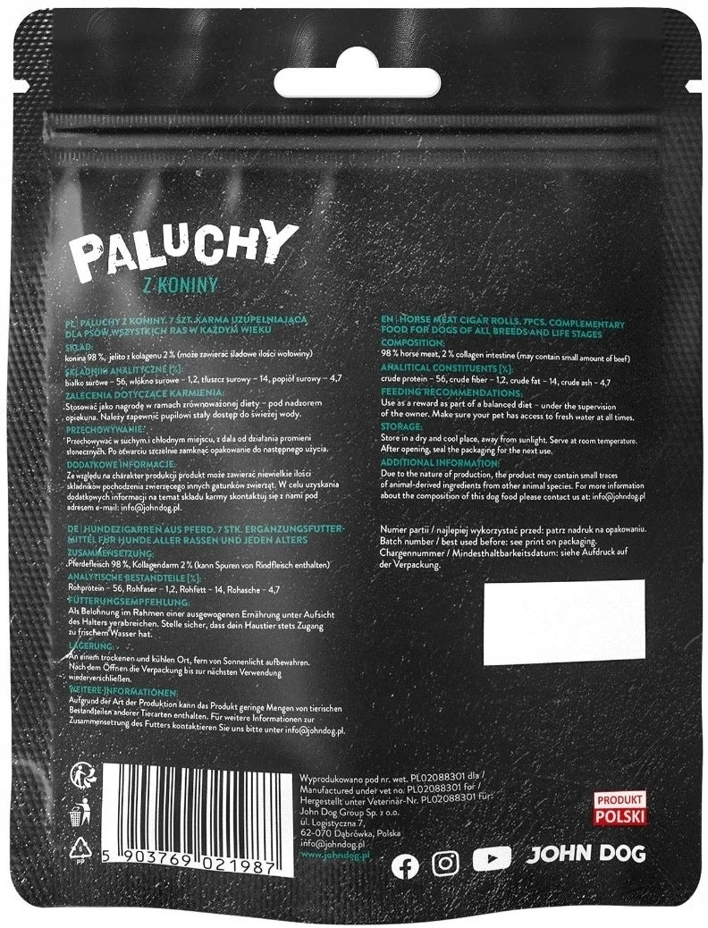 John Dog Toe Premium Dog Treat 98% Horsemeat 7 Pack Manufacturer code SJDPPH7