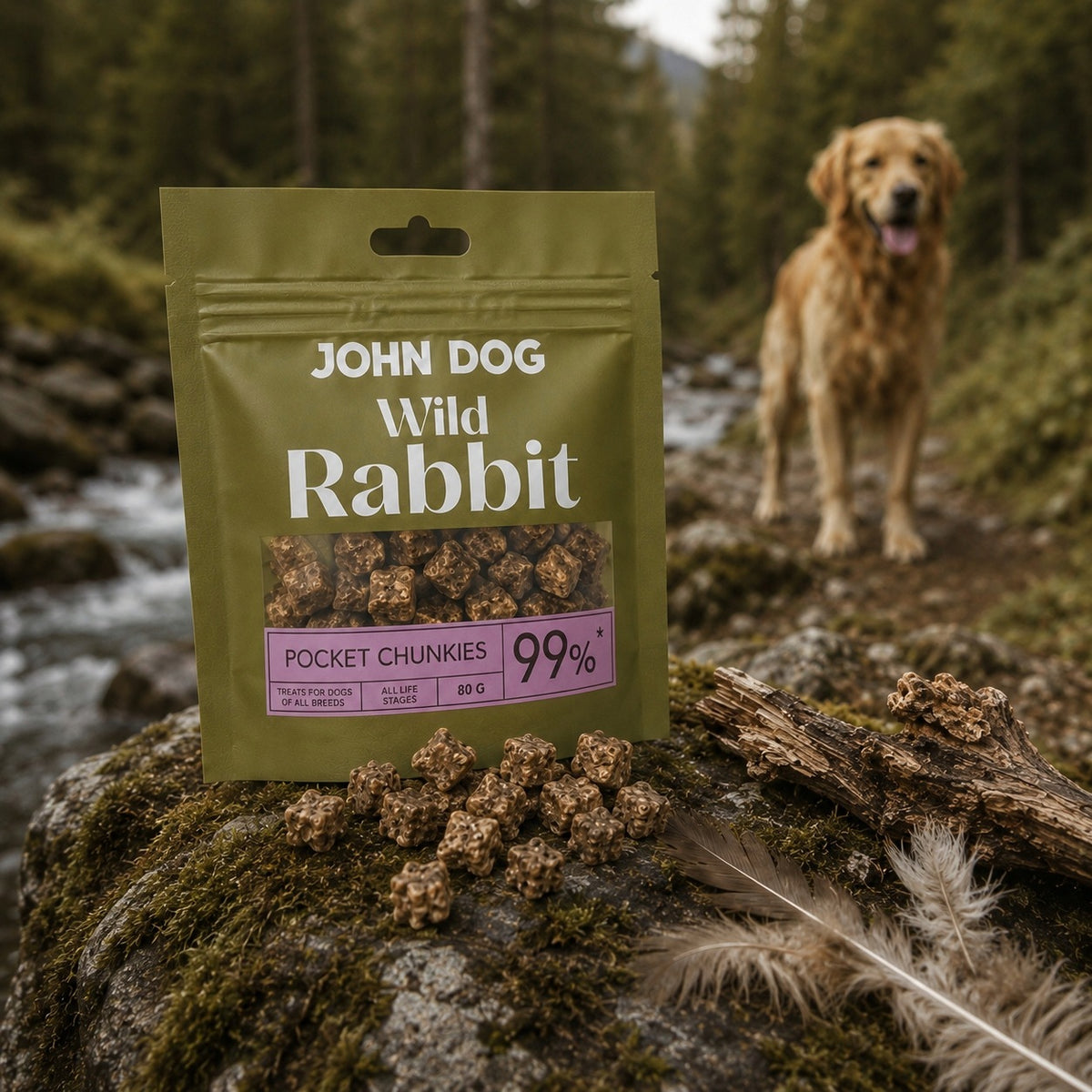 John Dog Wild Pocket Chunkies with Rabbit 80g Manufacturer code SJDWPC8994
