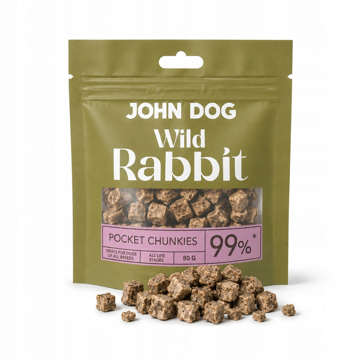 John Dog Wild Pocket Chunkies with Rabbit 80g