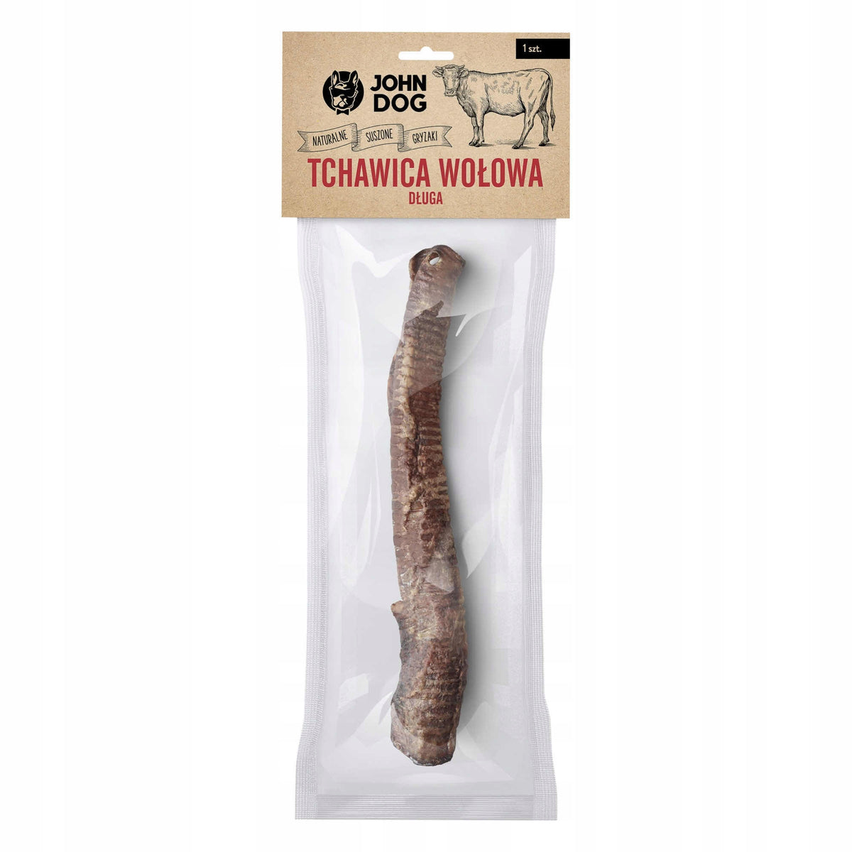 John Dog dried dog teether. Beef trachea long 1 pc.