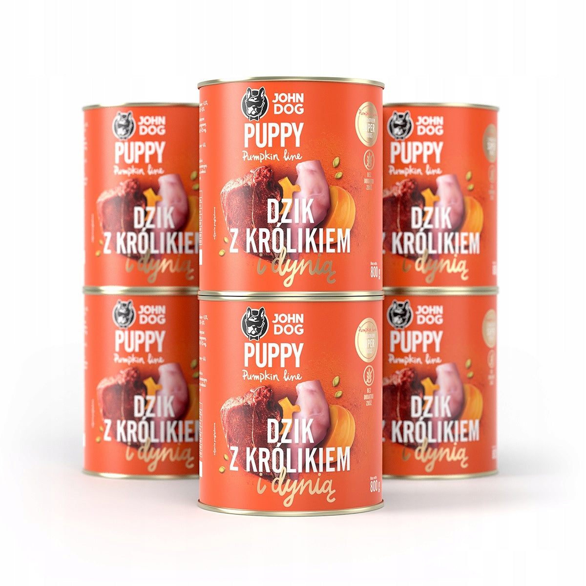 John Dog food puppy wild rabbit pumpkin 6x800g